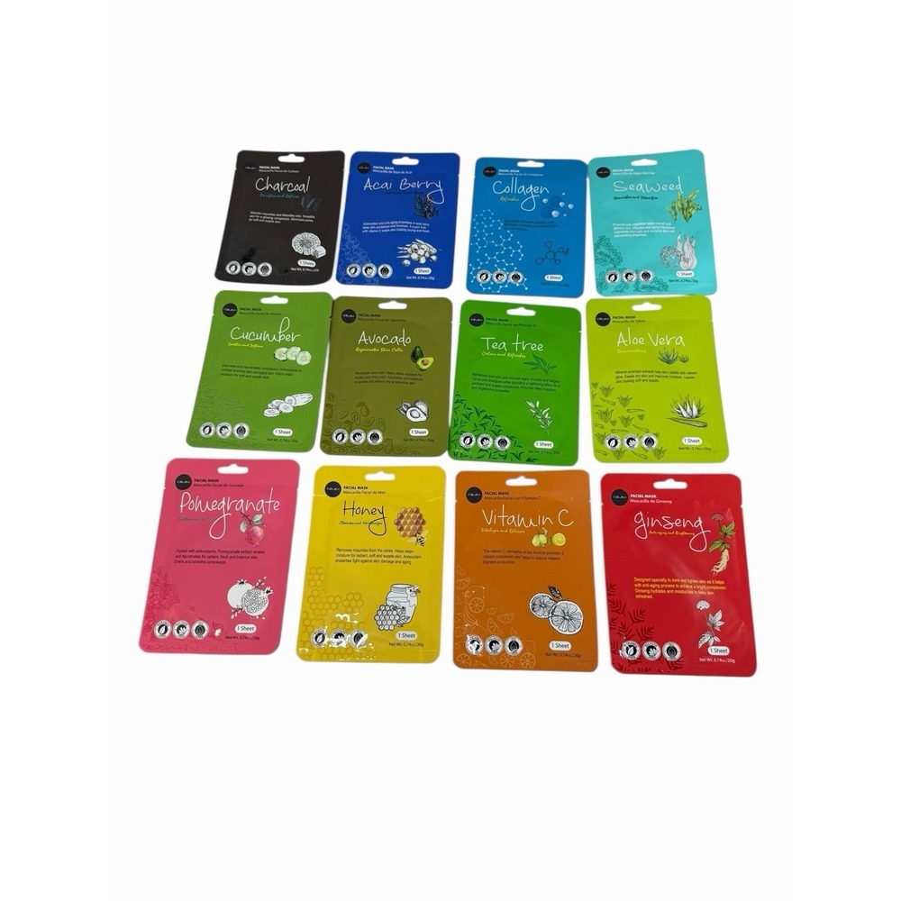 lot of 12 celavi skin care face mask sheets made in south korea